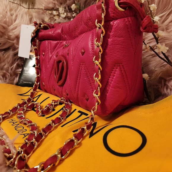 NWT Valentino Cross Body Quilted Bag (Lipstick Red) - Picture 7 of 7